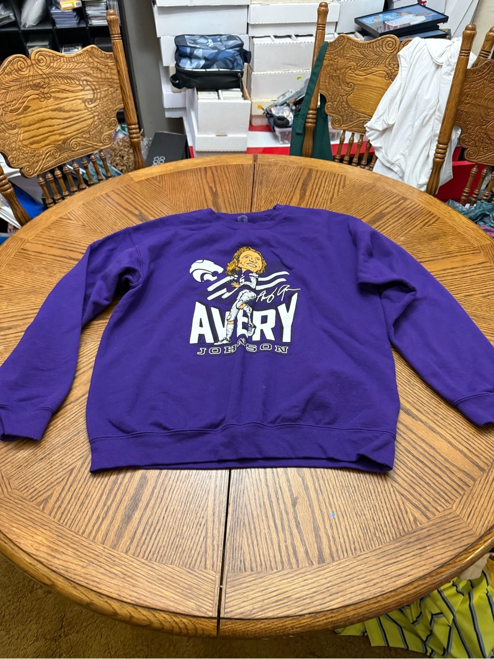 Rally House K-State Purple Avery Johnson Graphic Crewneck Sweatshirt